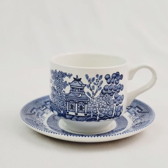 Churchill Willow England Flat Cup + Plate - Picture 7 of 7